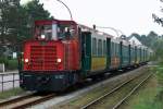 Lok  Berlin  vor einem Zug auf Borkum Richtung Stadtmitte 7.9.2013