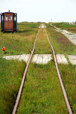 Die Lore-Strecke auf der Hallig Oland in westlicher Richtung aufgenommen.