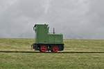 Halligbahn Dagebüll-Oland-Langeneß: Seitenansicht der Schöma-Lok 3 des LKN (05.03.2019)