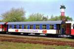 KB4i 63 115 (29. April 1990). Es handelt sich um einen der Wagen, die von der 1973 stillgelegten Schmalspurstrecke Mosbach - Mudau auf die Insel umgesetzt wurden.