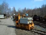 Akku- Grubenlok von LEW beim Feldbahn und Traktorentreffen Chemnitz Hilbersdorf 08.04.06