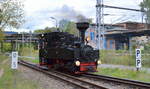 Parkeisenbahn Berlin Wuhlheide am 04.10.20 aktiv im Fahrdienst mit der Dampflok am S-Bhf.