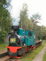 Parkeisenbahn Berlin, Lok 44 vor Lorenzug (2007 als Erinnerung an die Trmmerbahn)