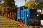 199 102-5 ist eine V10C, hier am Hauptbahnhof der Parkeisenbahn Wuhlheide (20 Jahre Schmalspurbahn-Freunde Berlin e.V., gesehen Berlin Wuhlheide 23.10.2010)