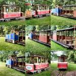 MONTAGE -  Parkbahn Britzer Garten mit Nachbau hist.