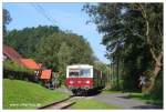 Triebwagen der Buckower Kleinbahn, aufgenommen am 11.09.2011 bei Dahmsdorf