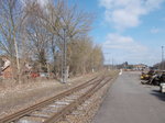 Der Übergabebereich zur Buckower Kleinbahn in Müncheberg am 19.März 2016.