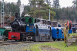 Fahrtag in der Feld- und Grubenbahnmuseum Fortuna (FGF) in Solms-Oberbiel 17.3.23. Dampflok Nr.1 (Henschel Preller) und der Grubenzug  Ruhrtahler 