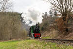 Fahrtag in der Feld- und Grubenbahnmuseum Fortuna (FGF) in Solms-Oberbiel 17.3.23. Dampflok Nr.1 (Henschel Preller).