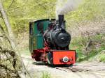 FGF - Dampflok Nr.1 (Henschel Preller) unterwegs auf der Linie im Waldstck am 01.05.2008