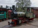 O&K Feldbahndampflok Lok 3 ( Monika ) vom Feld- und Grubenbahnmuseum Fortuna am 16.04.2011 in Solms-Oberbiel. Die Lok ist Baujahr 1913, Fabriknummer 6625, Leistung 50 PS, Spurweite 600 mm.
