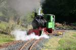 Fahrtag beim Feld- und Grubenbahnmuseum Fortuna am 10.09.2006: Lok 1 verlsst nach dem Wasserfassen den unteren Bahnhof.