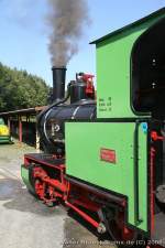 Fahrtag beim Feld- und Grubenbahnmuseum Fortuna am 10.09.2006: Lok 1 qualmt vor sich hin.