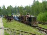 Die Feldbahn des SEM fuhr am 24.08.08 Sand durchs Museumsgelnde.