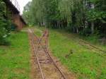 Die Gleisanlagen der Feldbahnschauanlage in Glossen bei Oschatz; 09.06.2011