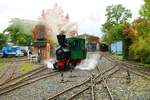 Feldbahnmuseum Frankfurt am Main Dampflok O&K Bn2T am 16.10.22 beim Herbstfahrtag