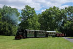 Lok 16 des Frankfurter Feldbahnmuseums am 07.06.2026 im Rebstockpark in Frankfurt