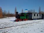 Malletdampflok No13 des Frankfurter Feldbahnmuseums.Sie ist hier im Rebstockpark zu sehen.Sonntag 7.3.10.