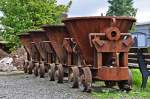 sicherlich aus einer Gieerei stammende Trogwagen, gesehen im Feldbahnmuseum Frankfurt/M am 12.08.2010