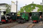 FFM Feldbahnfest  Von der Landwirtschaft zur Kleinbahn  - 04.06.2011 --  Fahrzeugaufstellung mit allen drei eingesetzten Dampflokomotiven, der FFM Lok 14  JACOBI  (Jung 989/1906), der FFM Lok 1