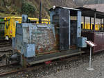 Eine Feldbahnlokomotive im Gruben- und Feldbahnmuseum Zeche Theresia.
