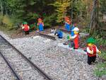 Gleisbauarbeiter beim Legoland Express in Günzburg am 14.10.2025.