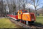 Am Osterwochenende wurden auf der Parkeisenbahn  Peißnitzexpress  Halle (Saale) Osterfahrten angeboten.