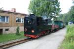 99 3317-7 am 03.08.2008 bei EInfahrt in den Bahnhof Weiswasser, Teichstrae