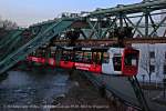 Wuppertaler Schwebebahn Gtw 18  Bayer 04 Leverkusen  am 29.01.2014 in Wuppertal Elberfeld.