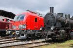 249 093 und G8 Mainz 4981 im Eisenbahnmuseum Darmstadt-Kranichstein (16.05.2026)