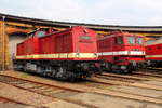 Lokomotiven aus Hennigsdorf, die 202 483-4 der WFL und die 211 030-2 der EGP.