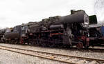 52 8006 am 23.01.1993 in der Dampfloksammlung Falz in Hermeskeil.
