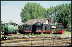 Am 7.7.1991 waren diverse Loks rund um die Drehscheibe im Museum Darmstadt Kranichstein versammelt.