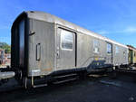 Der 1953 gebaute Postwagen 6208 Mz Post-a Post mz war Mitte September 2019 im Außenbereich des Eisenbahnmuseums in Darmstadt ausgestellt.