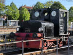 Die Kö-Rangierlokomotive 1002 wurde 1940 bei Deutz gebaut. (Eisenbahnmuseum Darmstadt-Kranichstein, September 2019)