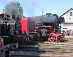 Ein Blick in die kleine Runde an der Drehscheibe im DB Museum Darmstadt-Kranichstein an den Bahnwelttagen 2011 am 02.06.2011.