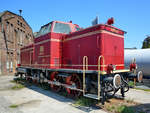 Die Diesellokomotive V 65 011 im August 2018 im Eisenbahnmuseum Koblenz.