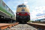 DB Museum E03 001 am 05.05.19 beim Bahnhofsfest in Miltenberg