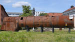 Ein Dampfkessel war Anfang Juni 2019 auf dem Gelände des DB-Museum in Nürnberg zu sehen.