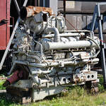 Dieser Dieselmotor war auf dem Gelände des DB-Museums in Koblenz zu sehen. (August 2021)