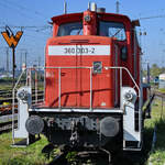 Anfang September 2021 konnte auf dem Außengelände des Eisenbahnmuseums in Koblenz die Rangierlokomotive 360 303-2 besichtigt werden.