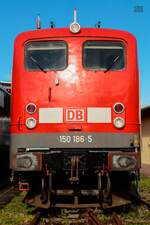 DB 150 186-5 im neuem Lack im DB Museum Koblenz, September 2025.