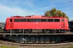 DB 110 152-6 auf der Drehscheibe im DB Museum Koblenz, September 2026.