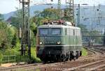 DB E40 128 in Koblenz L�tzel, Juli 2012.