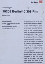Technische Beschreibung und Daten des Salonwagen 10208 im DB-Museum Koblenz-Lützel - 11.09.2016 