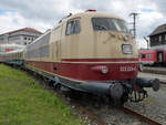 Die Elektrolokomotive 103 224-2 stand Mitte Mai 2017 im Verkehrsmuseum Nürnberg.