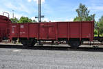 Ein offener Güterwagen Anfang Juni 2019 im Deutschen Dampflokomotiv-Museum Neuenmarkt-Wirsberg.