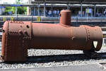 Ein Dampfkessel war Anfang Juni 2019 auf dem Gelände des Deutschen Dampflokomotiv-Museums Neuenmarkt-Wirsberg zu sehen.