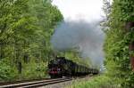 Pendelfahrt am 23.5.10 zum Dampflokfestival 175 Jahre Deutsche Eisenbahn in Neuenmarkt-Wirsberg auf der Schiefen Ebene mit 64 491 (VSL), 38 1301 (ZL)und 58 311 (SL)