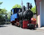 Die Feldbahnlok 2, Gebaut 1948 von Henschel, ist aus dem Bahnhof abgefahren um auf dem DDM ihre Runden zu drehen.